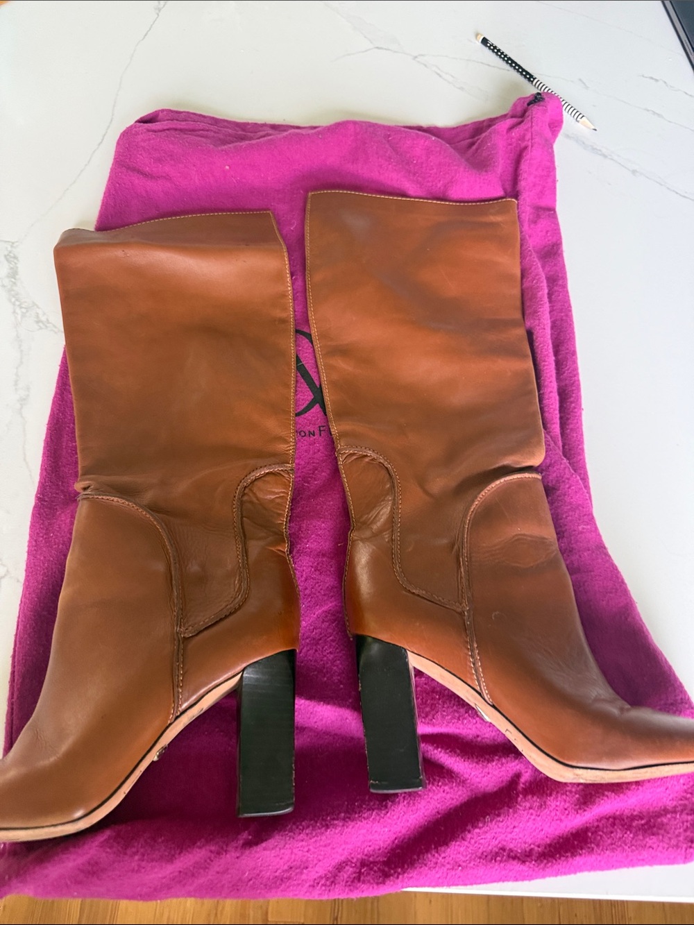 Diane Von Furstenberg Brown Leather Heeled Boots
